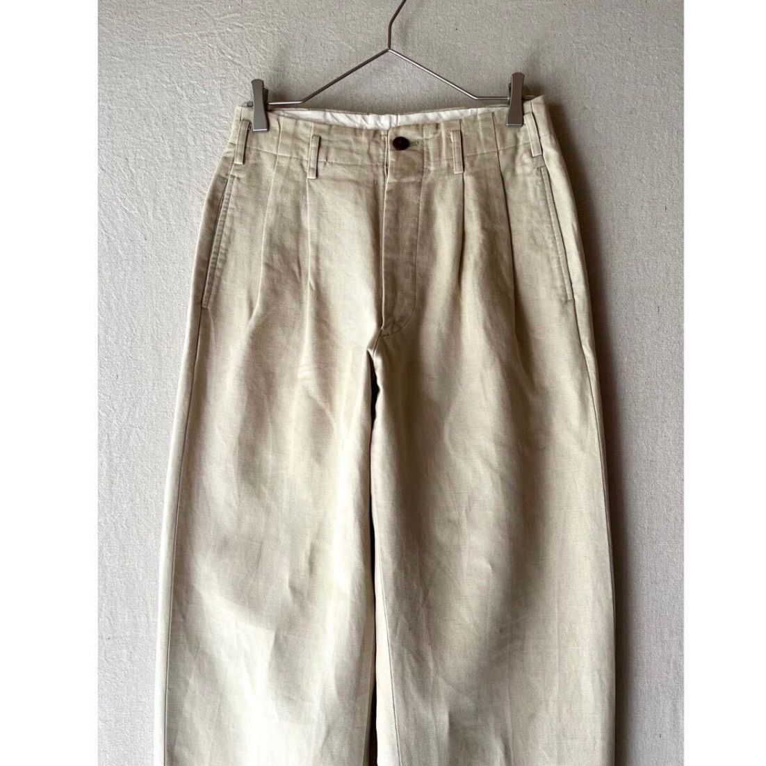 80s 90s dezert チノパン | XS コットン ベージュ ツータック パンツ COMME des GARCONS P4-09032-8429