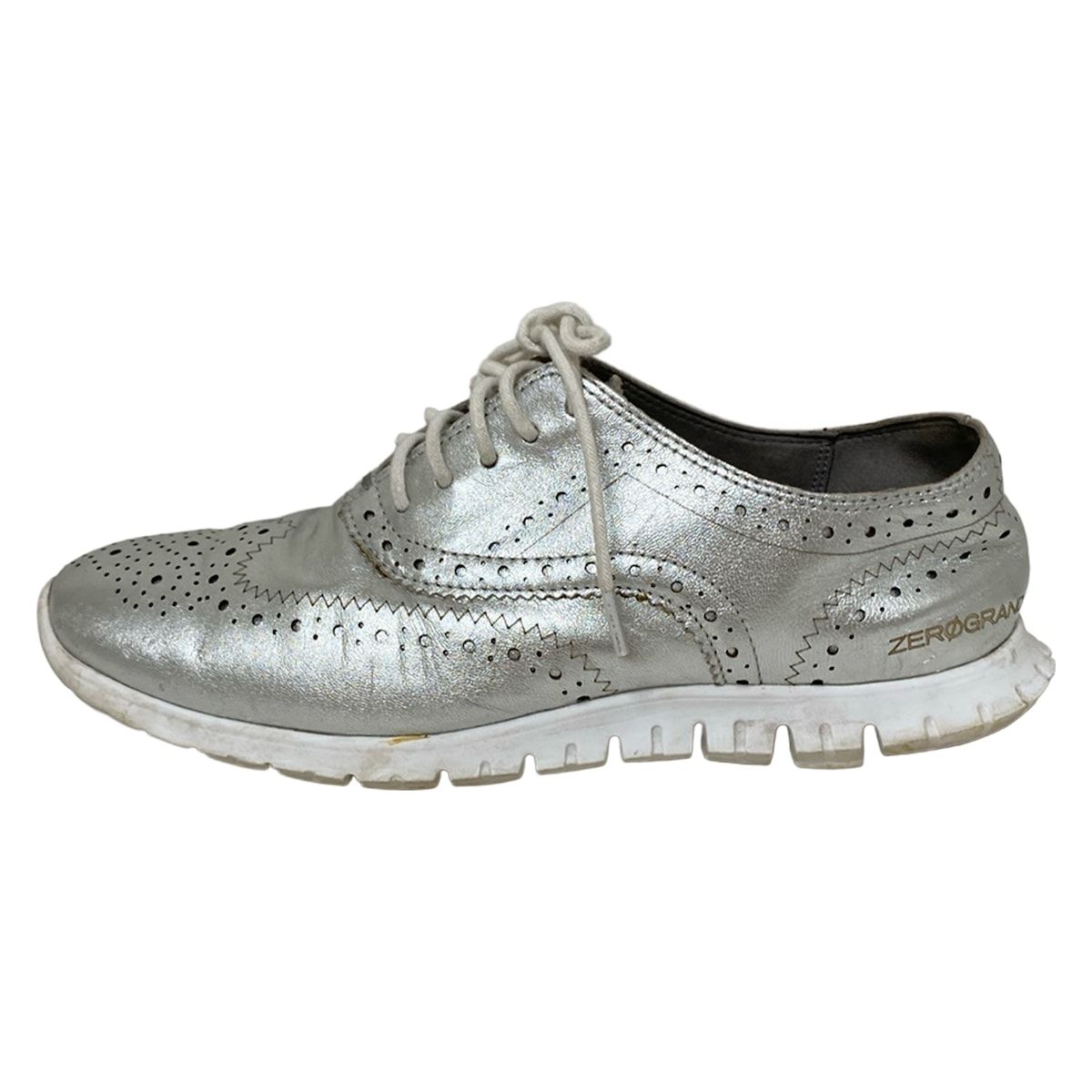 美品 コールハーン レディースシューズ シルバー ウイングチップ 23.5 コールハーン COLE HAAN スニーカー シューズ ZEROGRAND WING OX