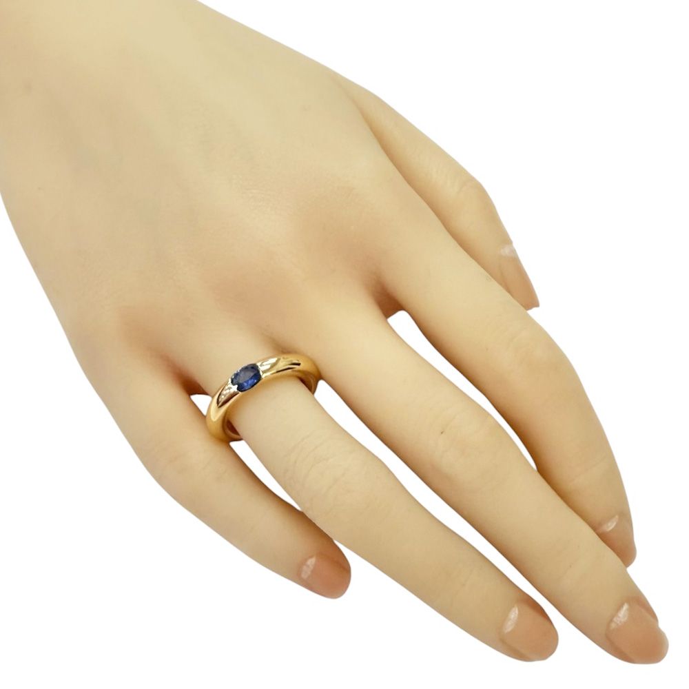 カルティエ エリプス リング 指輪 10号 18金 K18イエローゴールド サファイア レディース CARTIER カルティエ