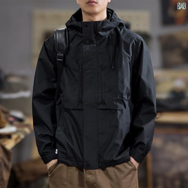 4XL 秋冬 コーデ メンズ 服 シンプル ファッション オシャレ 大人 かっこいい 大きいサイズ ストリート 紳士服 アメリカン アサルト ワークウェア ジャケット アウター アウトドア カジュアル スポーツ フード付き トップス ジャケット アウタ