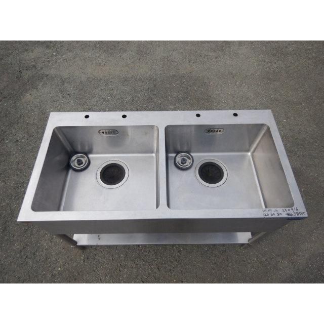 マルゼン 業務用 ステンレス 2槽 シンク W1200 D600 H800mm 厨房 BS2-126N 槽内寸W545D458深255mm すのこさび W120cm