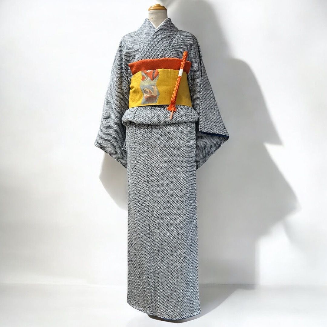 未使用品 小紋 袷 本総絞り(重ね衿付き)【S】 - メルカリ