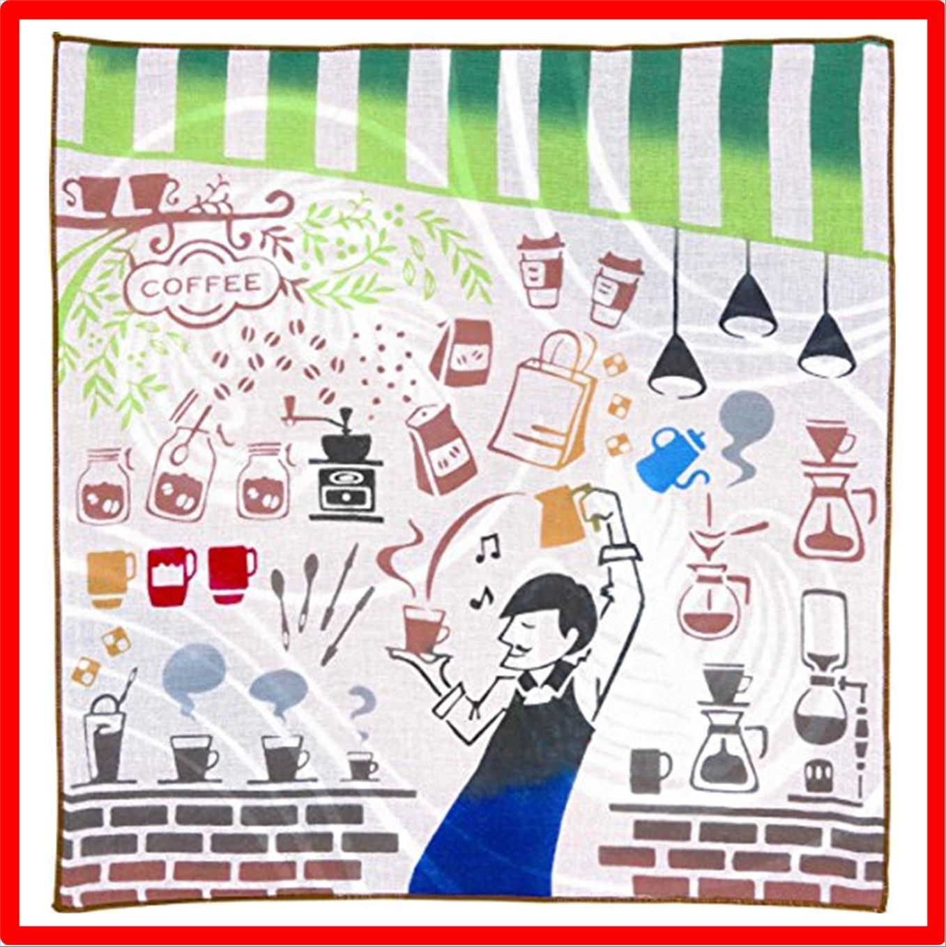 送料無料】 Miyamoto-Towel Kenema 注染ハンカチ Eawase バリスタコーヒー 33×33cm 25160 メルカリShops
