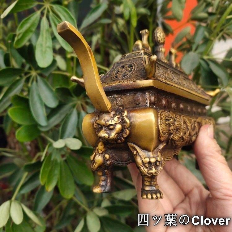 銅 細工 双羊争輝香炉 蔵炉 香道具装飾品 工芸品 置物 | 金属工芸