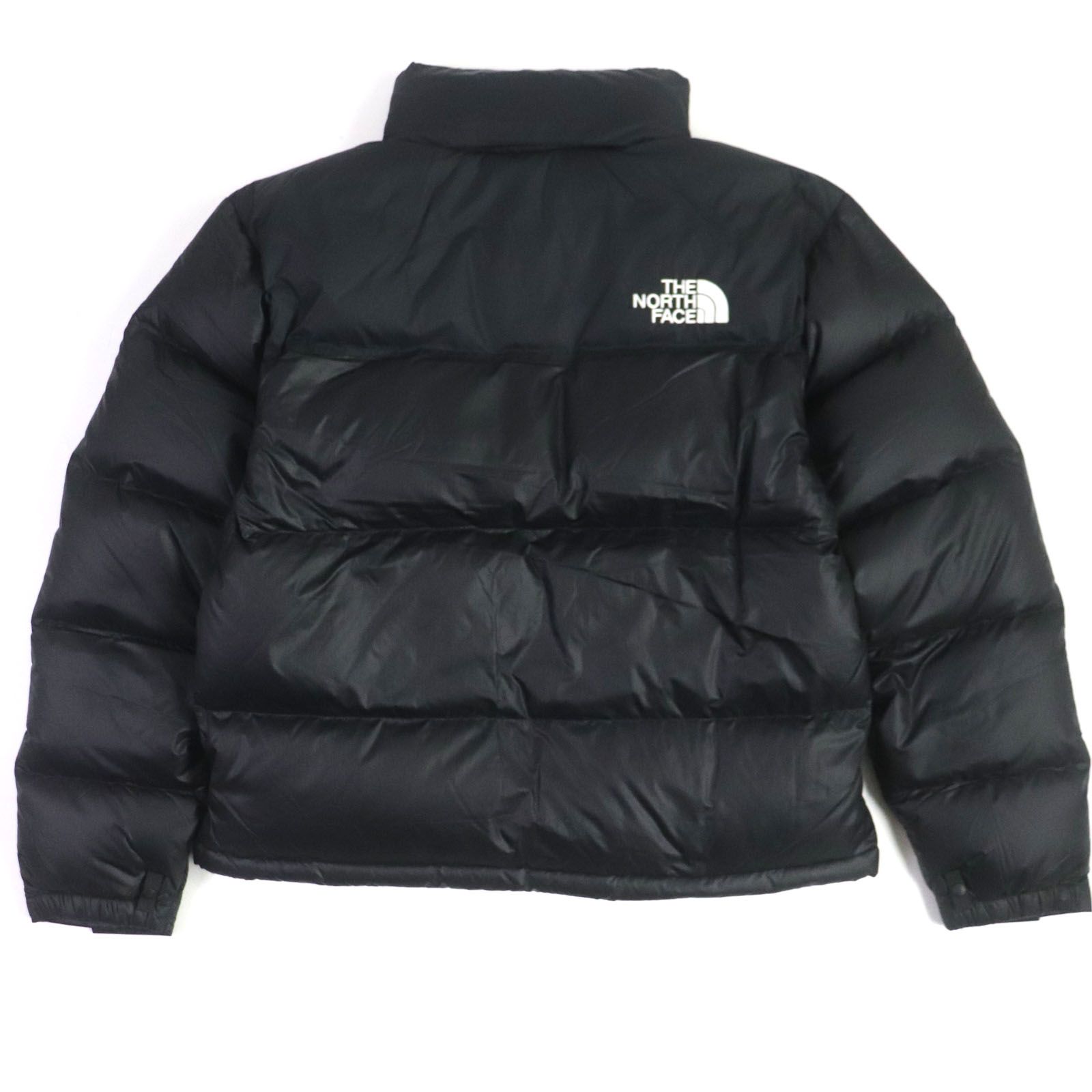 未使用品▼THE NORTH FACE ザ・ノースフェイス NJ1DP55A ECO NUPTSE JACKET ホワイトレーベル ロゴ刺繍  フード入り ZIP ダウンジャケット ブラック L メンズ