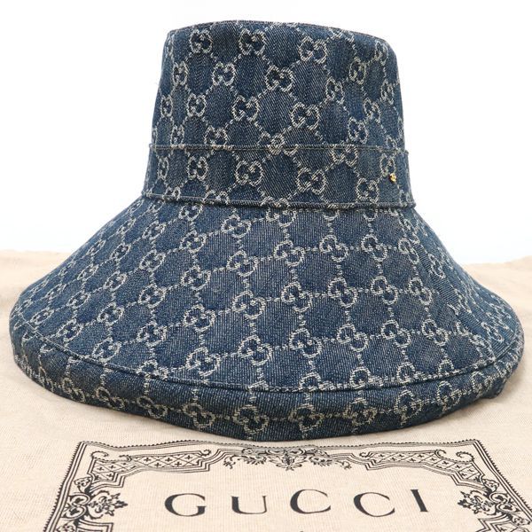 チ*ャ様 ✨美品✨GUCCI グッチ GG 総柄 バケットハット デニム