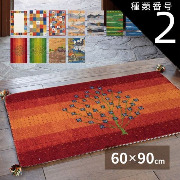 種類2：A4/マルチカラー ギャッベ ラグ・マット GABBEH Aシリーズ 60