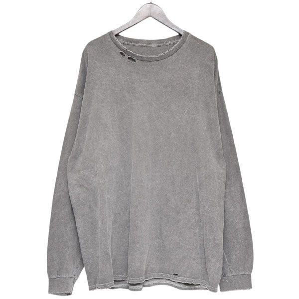 ANCELLM アンセルム 2025SS EMBROIDERY DYED LS T-SHIRT 加工ダメージロングスリーブTシャツ 8054000204182