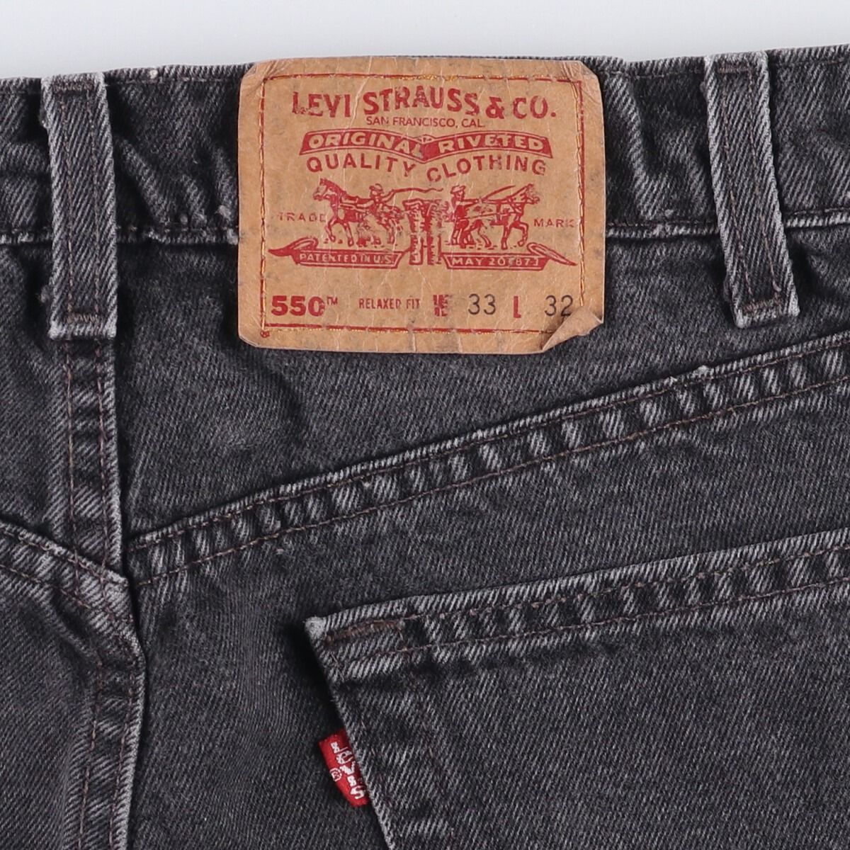 ブラックデニム テーパードデニムパンツ