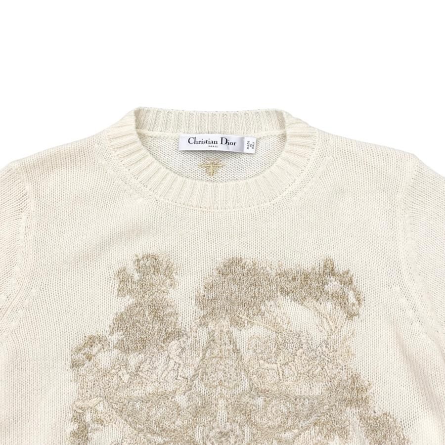 ディオール　刺繍セーター　正規店購入 DIOR ロゴ刺繍ニットセーター アップルグリーン｜VINTAGE QOO