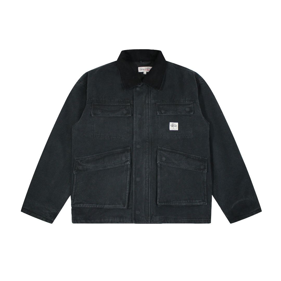 Stussy Washed Canvas Shop Jacke Gジャン デニムジャケット  