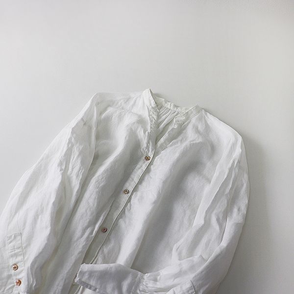 nagonstans ナゴンスタンス リネンスキッパーシャツ 38/ホワイト 