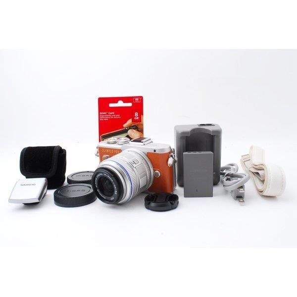 オリンパス OLYMPUS E-PL8 ブラウン レンズセット 美品 SDカード
