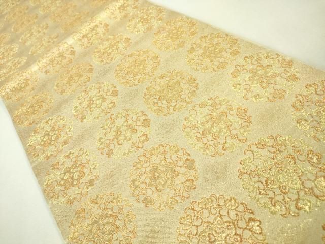 平和屋本店□極上 西陣 川島織物 六通柄 本袋帯 正倉院花文 金糸 逸品  