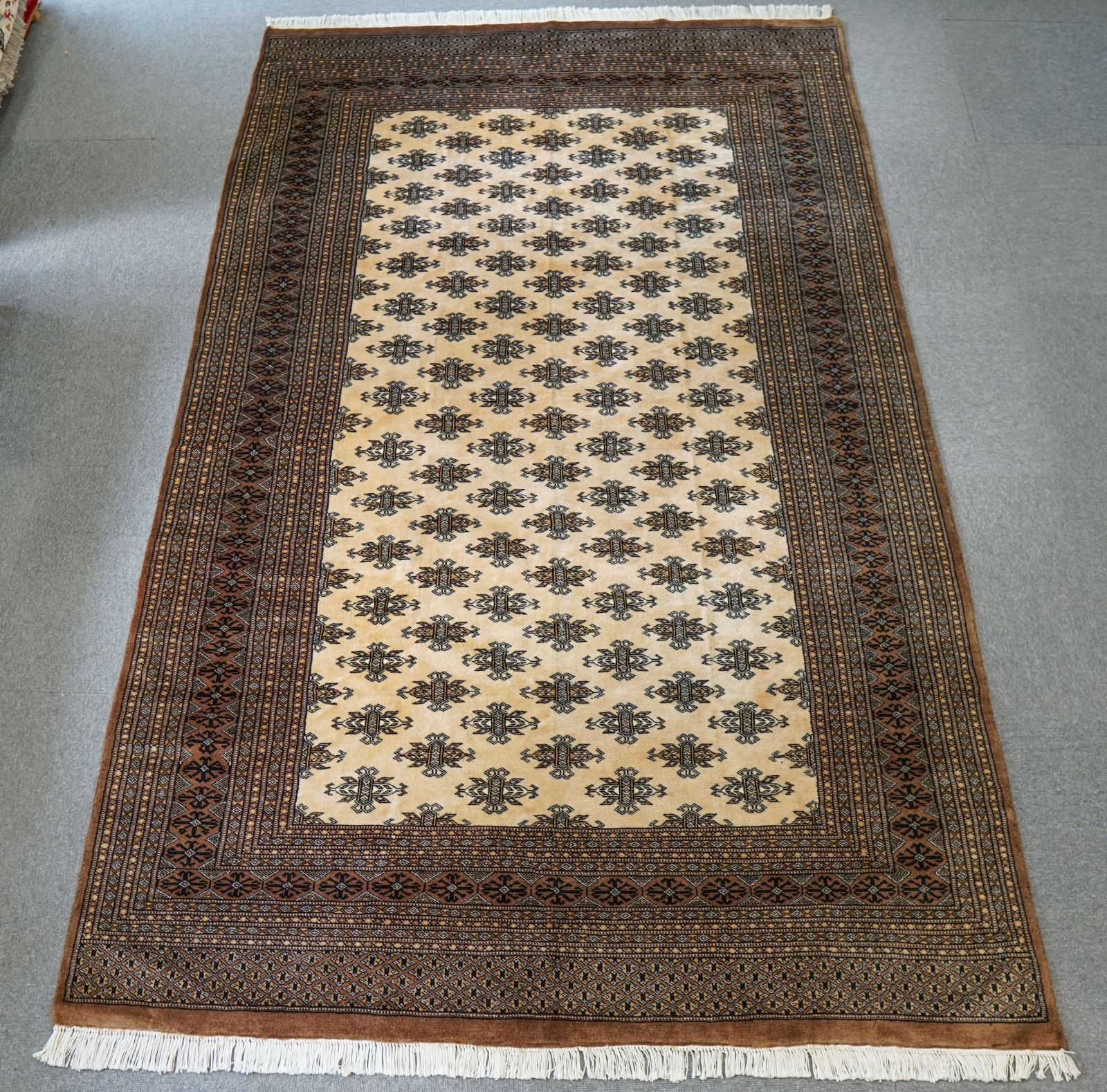 88×65cm パキスタン手織り絨毯 玄関マット 88×60cm【パキスタン手織り