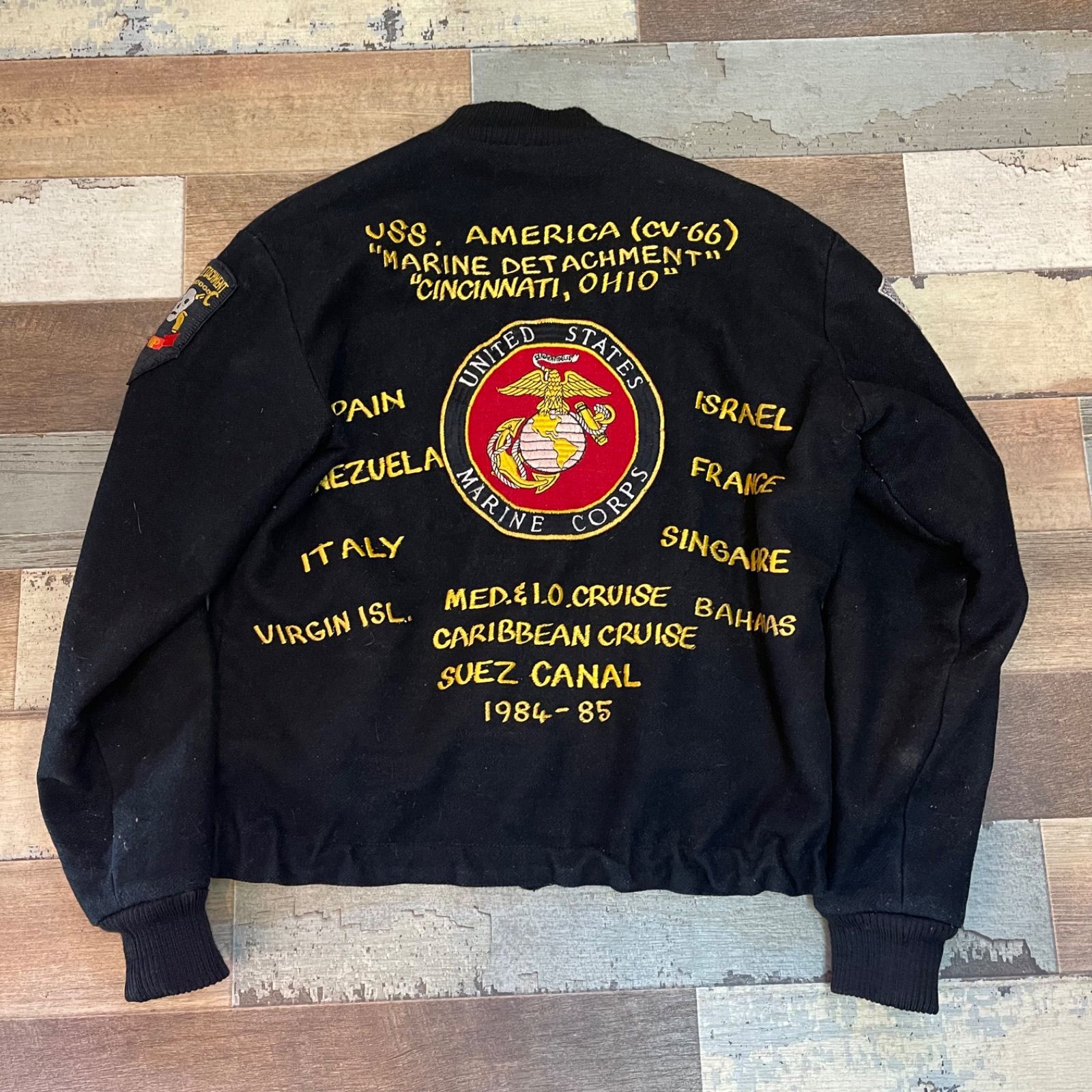 Y*ä様 80s ussツアージャケット 80s US.NAVY USS.GUAM ツアージャケット スーベニア