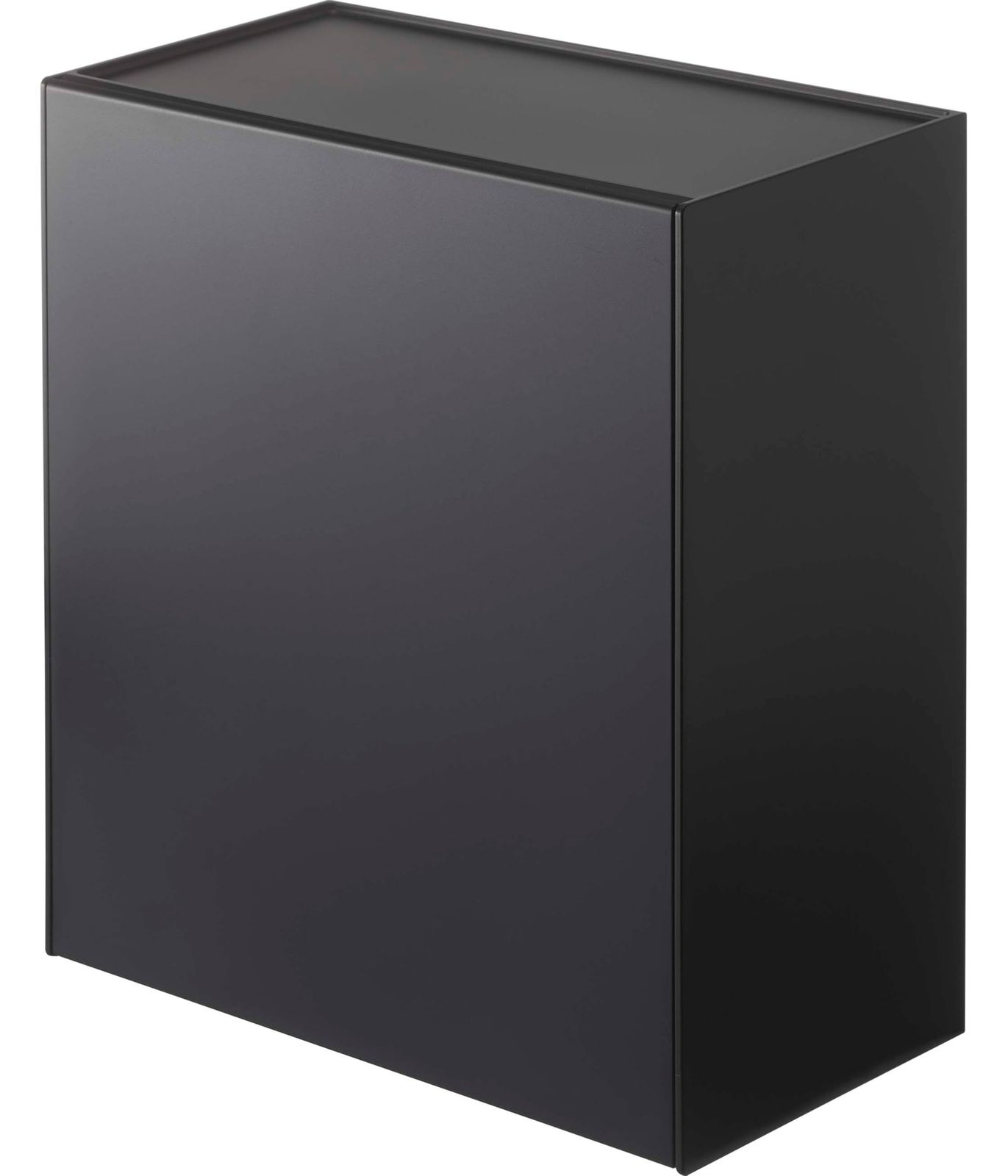 約W2.5XD12.2XH24cm タワー ブラック 収納ケース フラップ式 - 小物収納 トイレポット ウォール ゴミ箱 付属 石こうボードピンセット 木ネジ 543 山崎実業Yamazaki