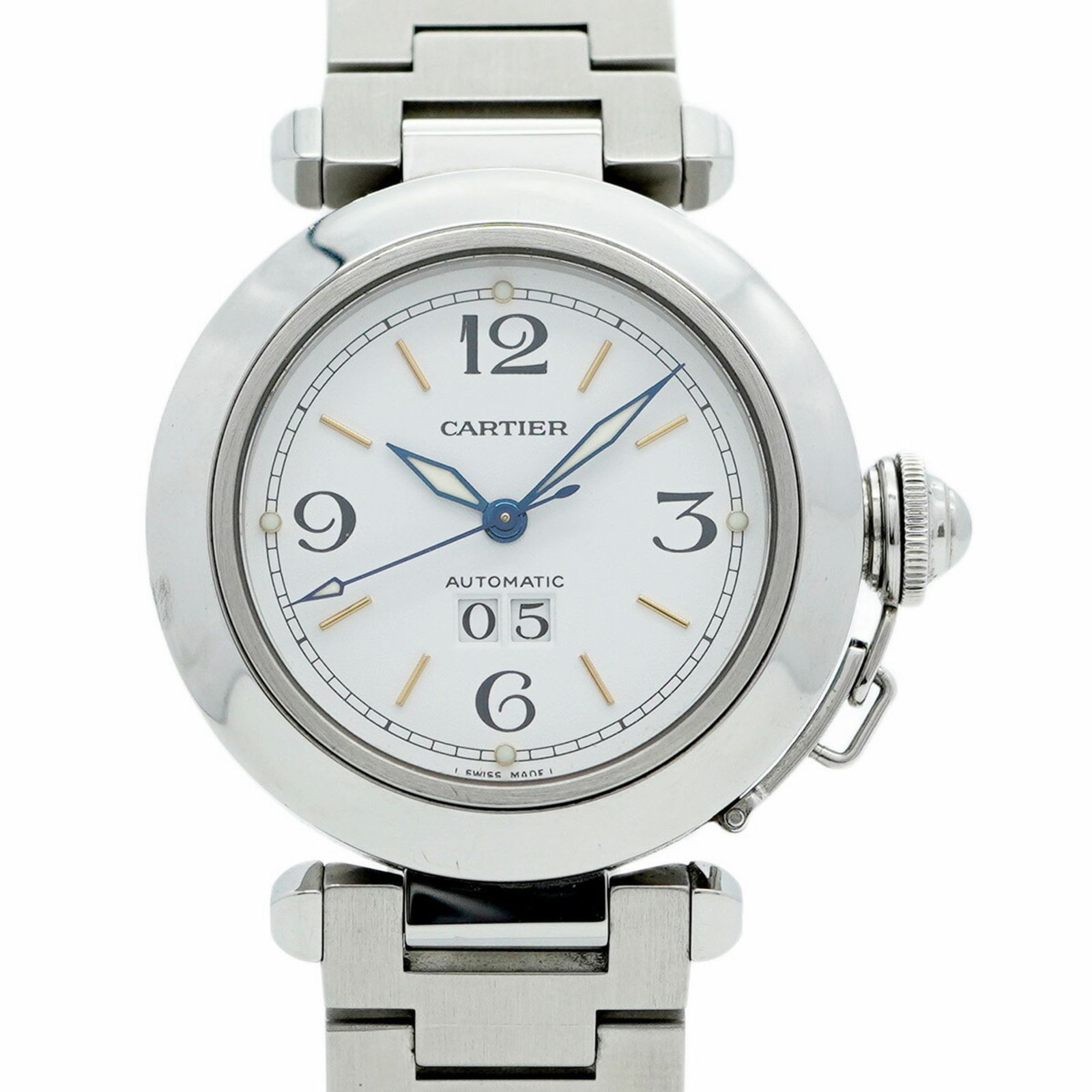 カルティエ パシャ W31044M7 白文字盤腕時計 メンズ