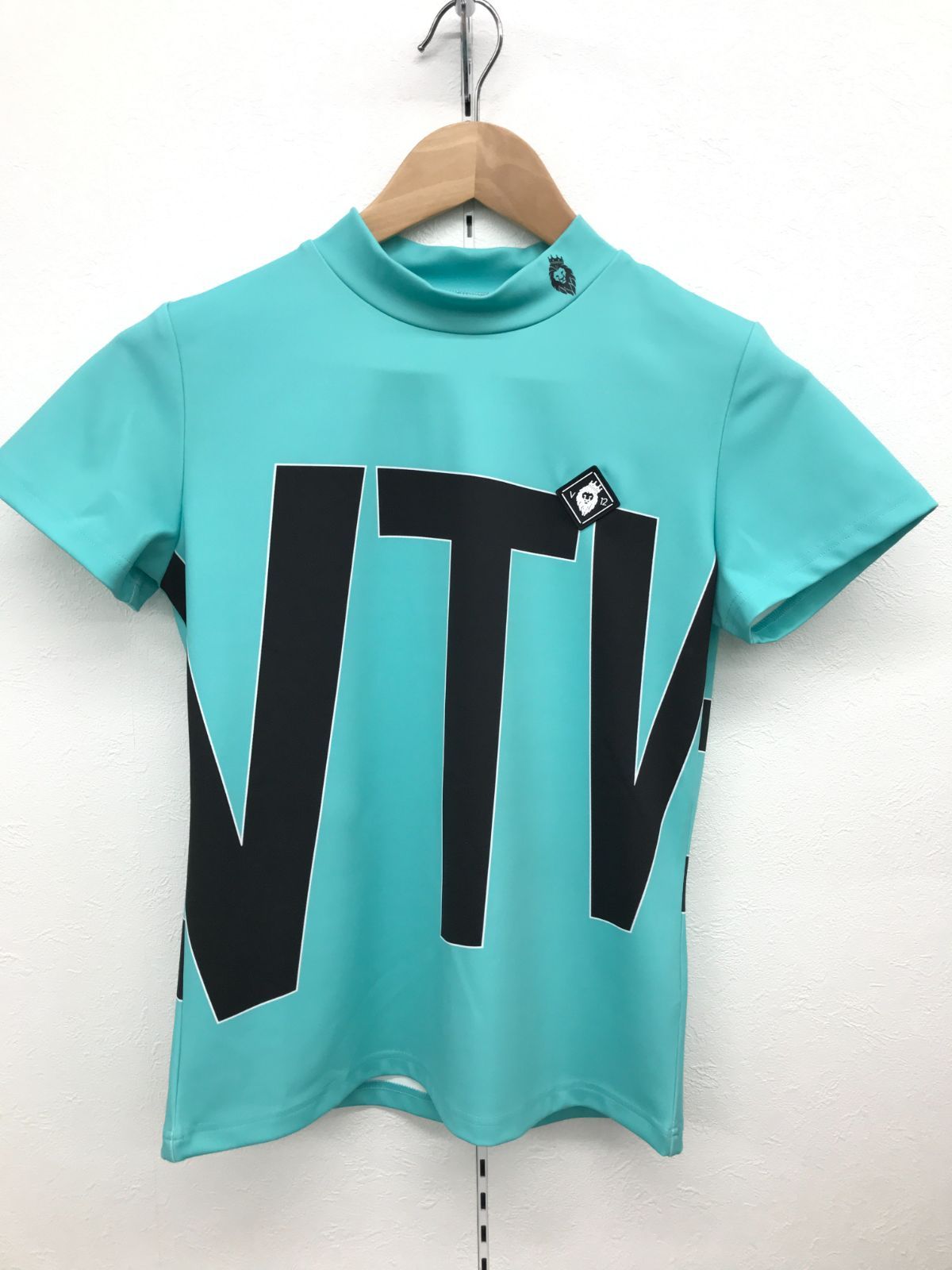 V12 半袖モックネック レディース ターコイズ