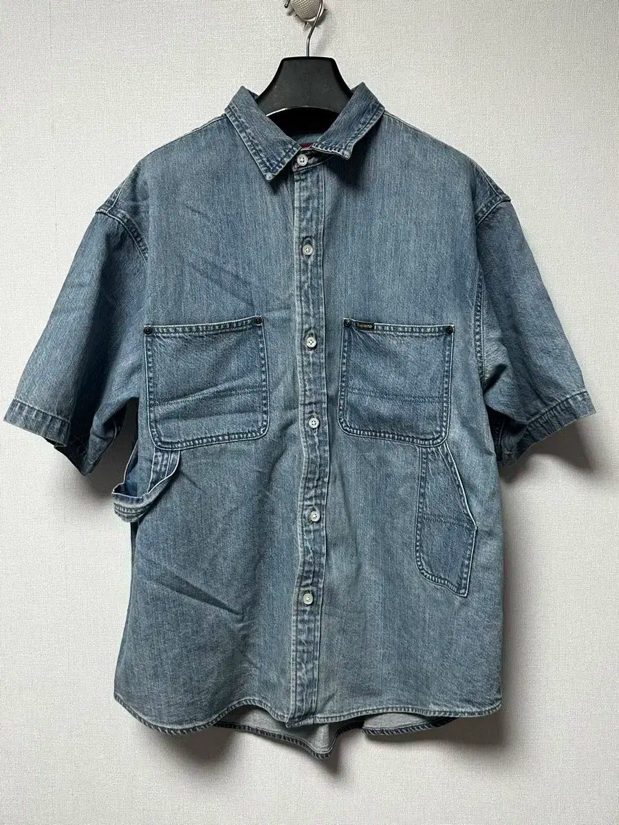 Supreme シュプリーム ルーズフィット ショートスリーブ デニム ペインター シャツ ウォッシュド 青 ー 24SS M