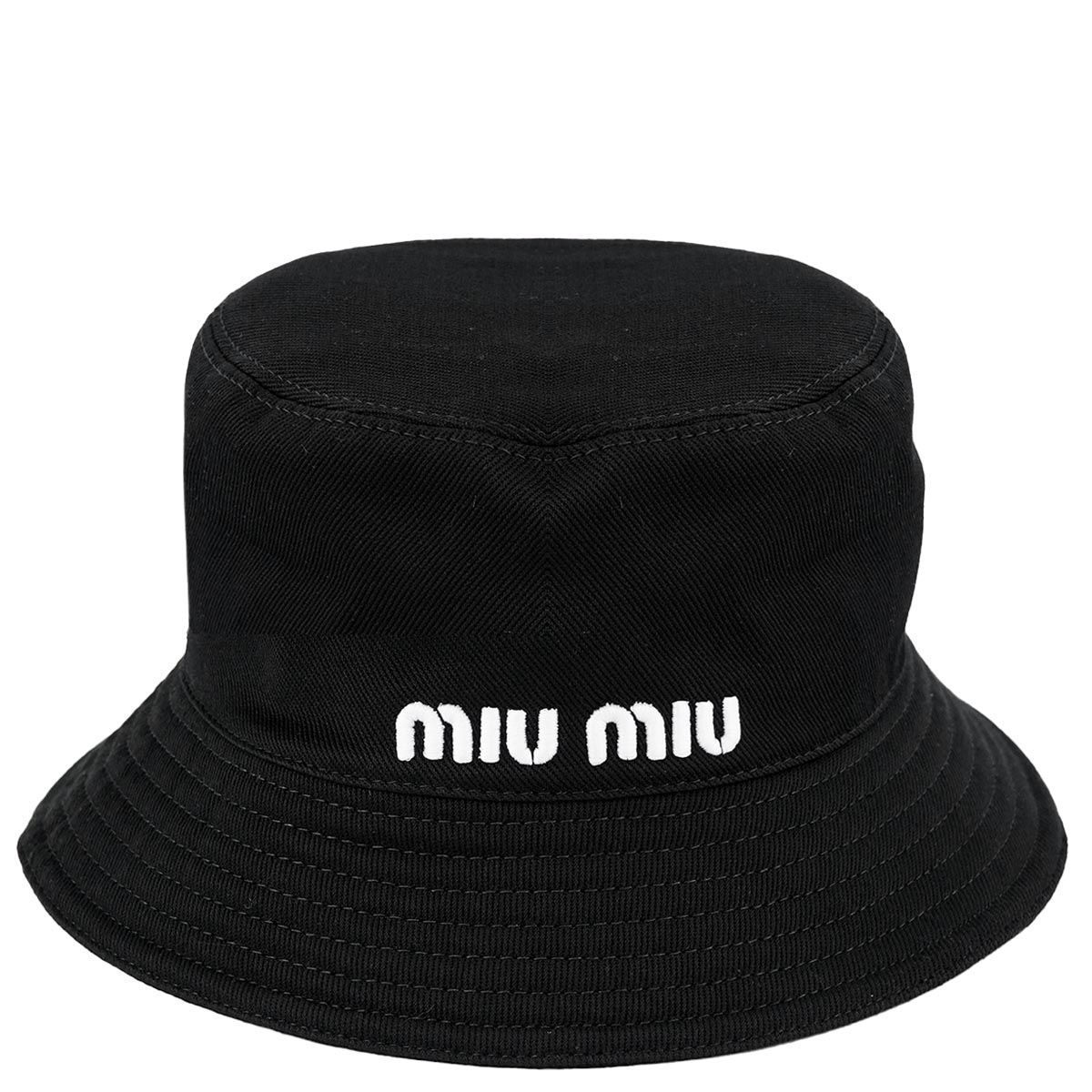 バケットハット MIUMIU ミュウミュウ 2025年春夏 DRILL 5HC196 2DXI CAPPELLI レディース 女性 帽子 F0967 NERO|BIANCO ブラック
