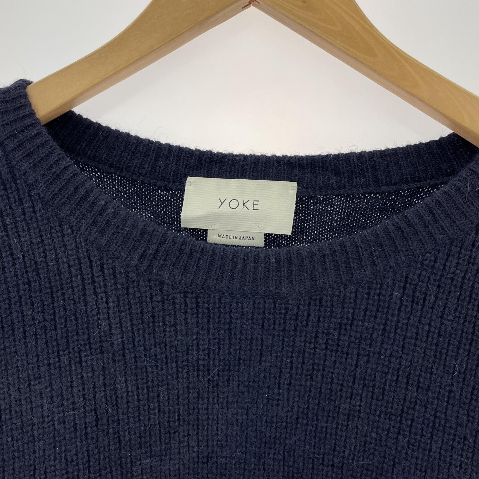 YOKE 19AW ウール混アルパカニット M ネイビー - メルカリ 