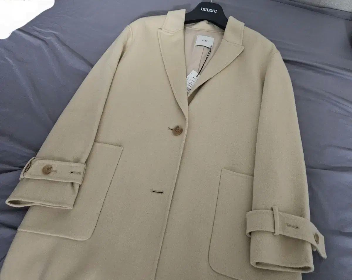 リスト ウール ロングコート ライトイエロー 55