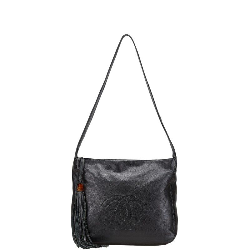 シャネル ココマーク フリンジ ワンショルダーバッグ ブラック  