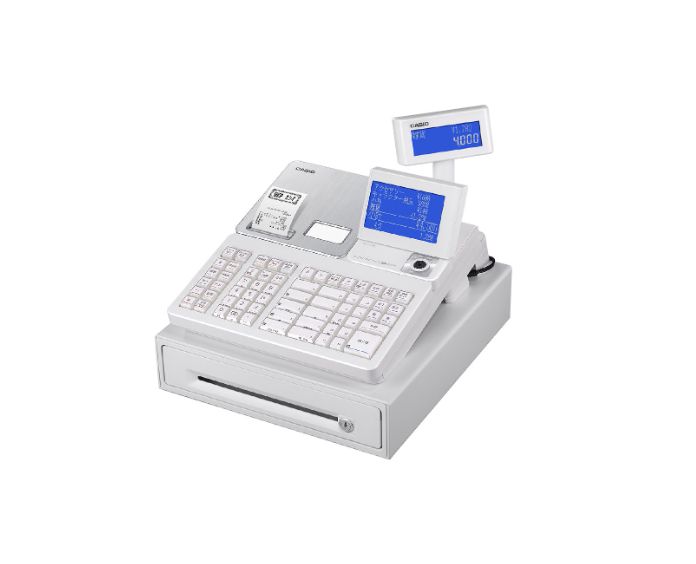 カシオ計算機 インボイス対応電子レジスター ホワイト SR-S4000-EX-20SWE