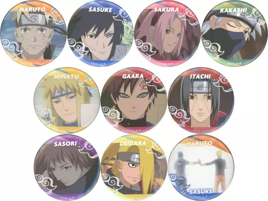 中古】バッジ・ビンズ 全10種セット 「NARUTO-ナルト- 疾風伝