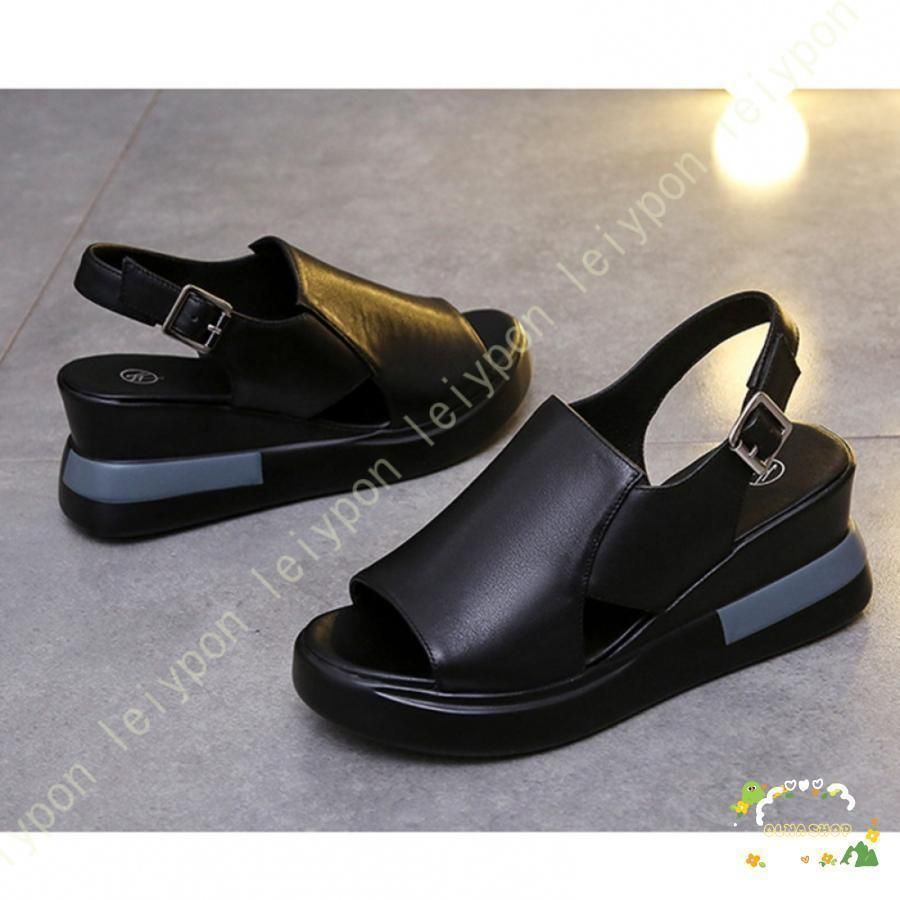 ウェッジソール パンプス6-8cmヒール レディース 歩きやすい ラウンド