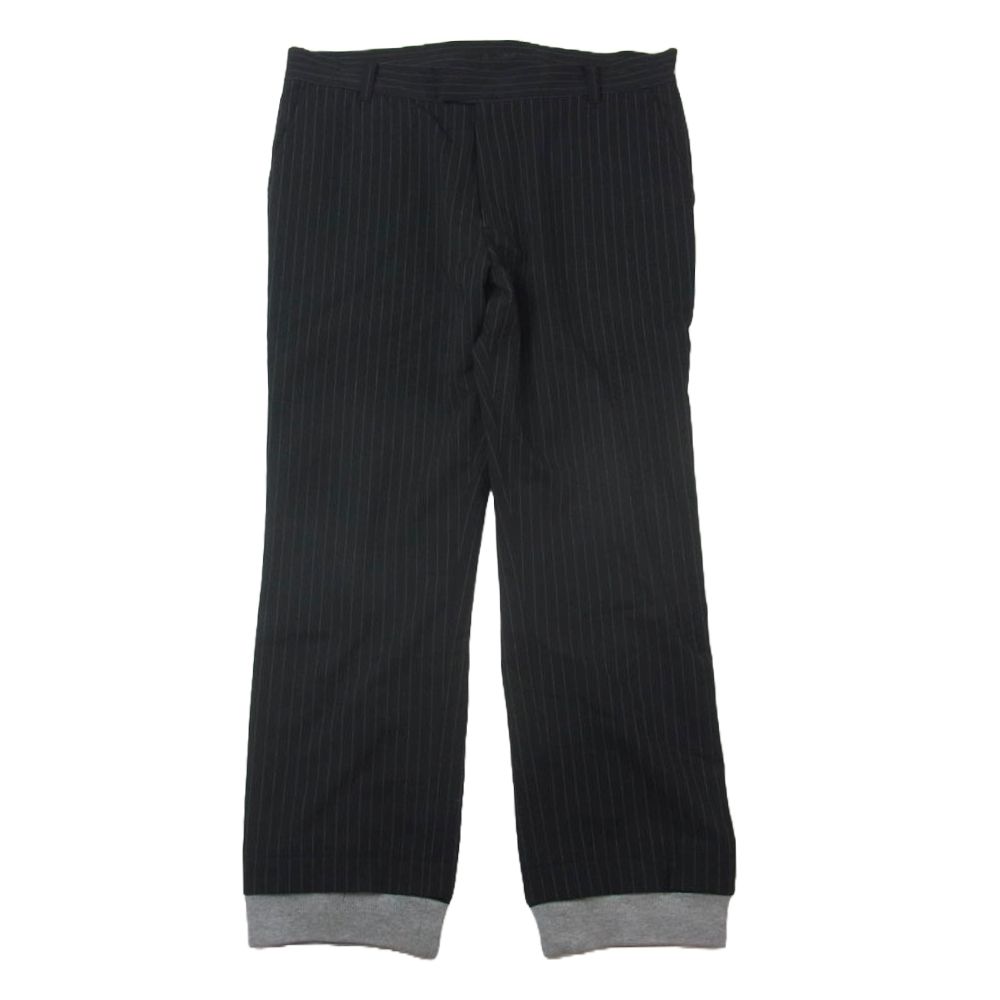 ディスカバード DISCOVERED 15AW DC-AW15-SPT-01 裾スウェットリブ切替 ストライプ スラックス パンツ ブラック系 2【中古】