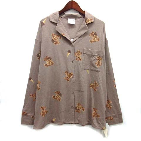 最大60％オフ！ ♥品 ジェラートピケ gelato pique ベア セットアップ シャツ ショートパンツ ブラウン 2025SS ルームウエア パジャマ スムーズな