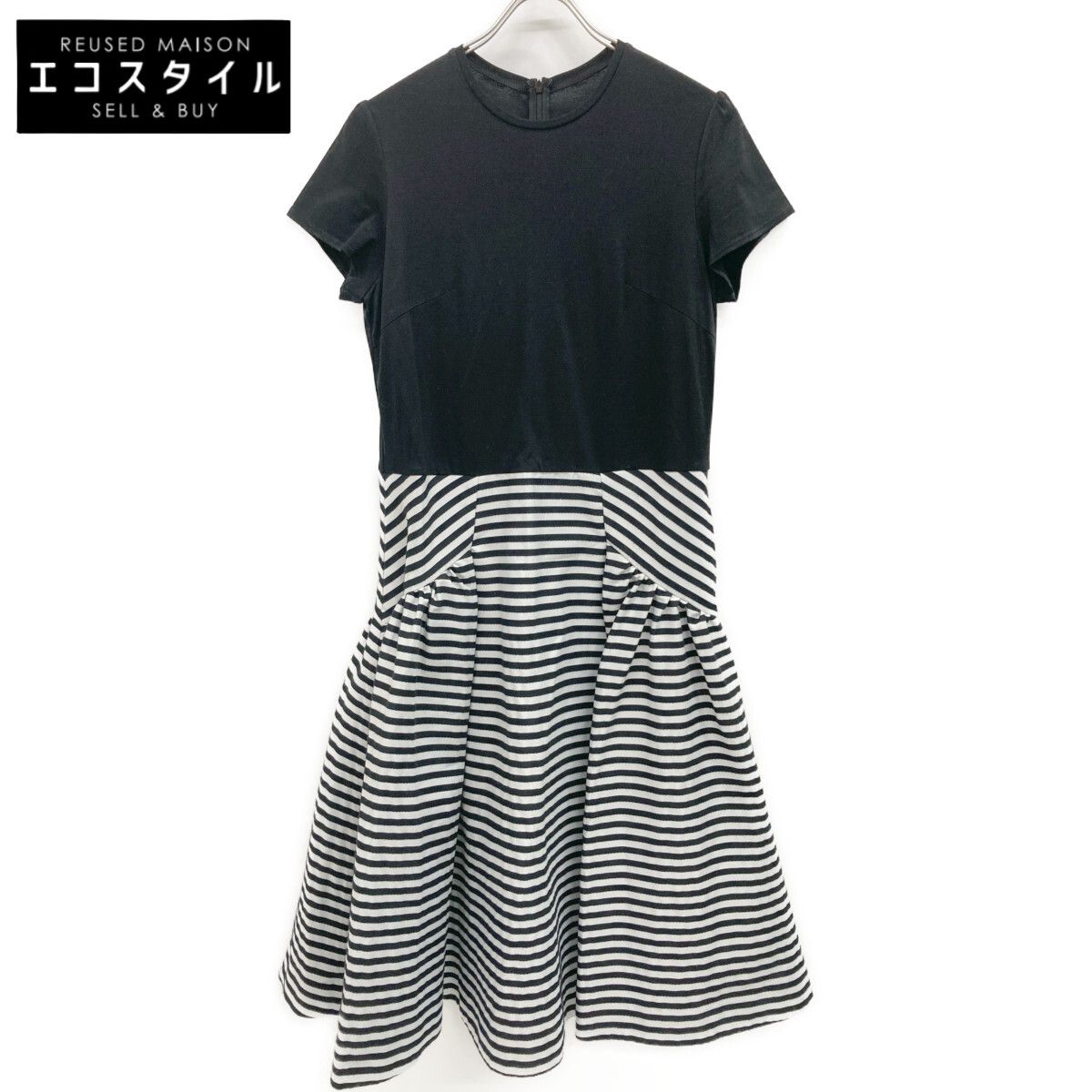 BORDERS at BALCONY ボーダーズアットバルコニー BD2011P-2K-04 ﾌﾞﾗｯｸ Tｼｬﾂ ﾀｯｸﾎﾞｰﾀﾞｰ ﾜﾝﾋﾟｰｽ 36