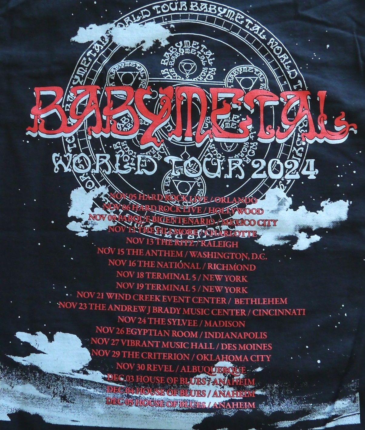 BABYL Tシャツ 「KINGSLAYER」TEE 小売 Sサイズ WORLD TOUR 2024 海外