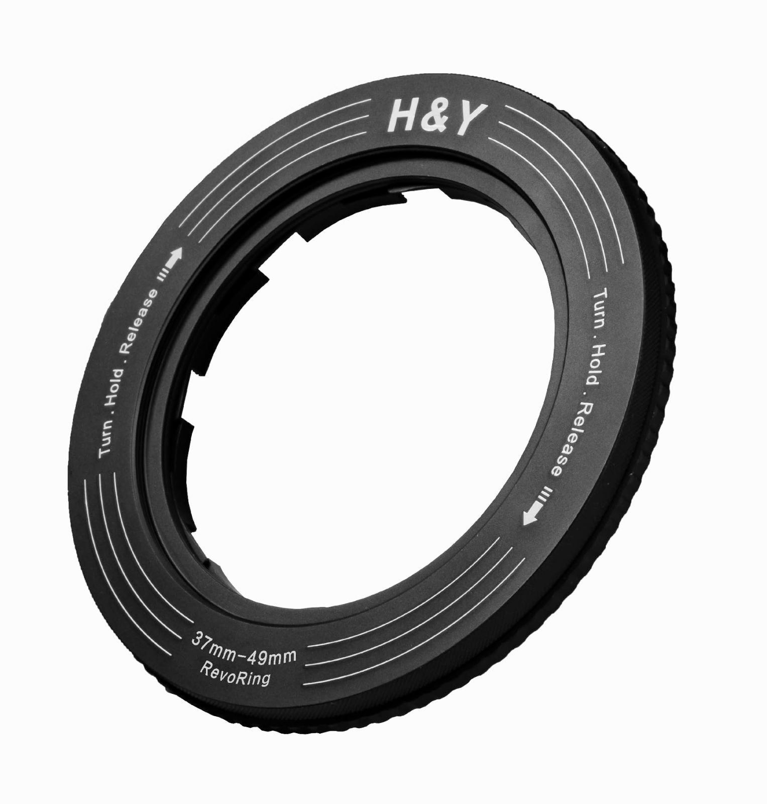 52mmフィルター用 フィルター径変換アダプター レボリング 可変式 ブラック 37-49mm REVORING RS49 ステップアップリング H-Y