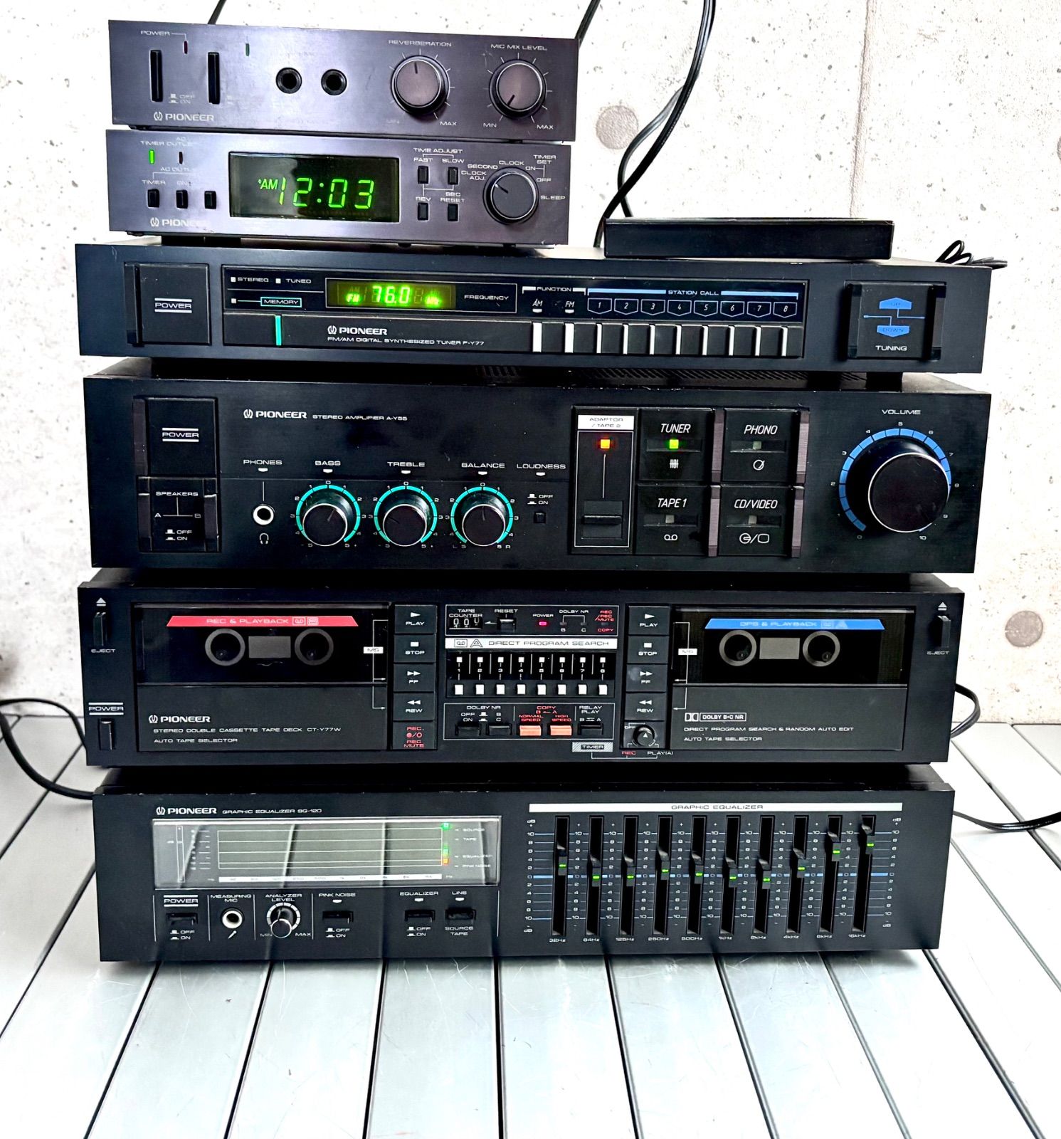 PIONEER パイオニア オーディオ機器 ラフィックイコライザー SG-120 |CT-Y77W| A-Y55| F-Y77 |DT-14 |MA-14 カセットデッキ アンプ ＡM ＦMチューナー オーディオタイマー ミキシング コンポ 現状品