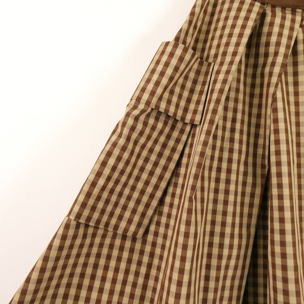 ☆新品☆ FOXEY NEW YORK フレアスカート チェック柄 ブラウン 2025年