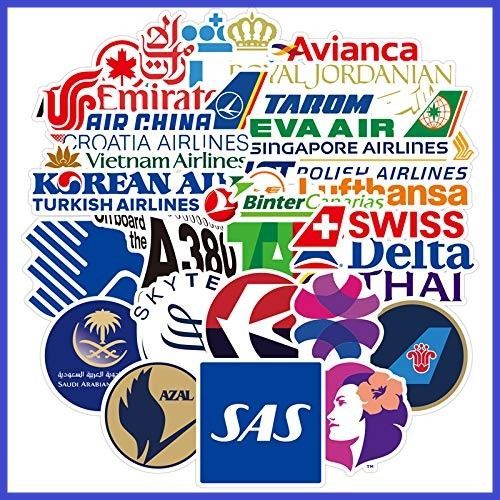 KOOLR 50個航空会社エアライン ステッカーセット防水ステッカー
