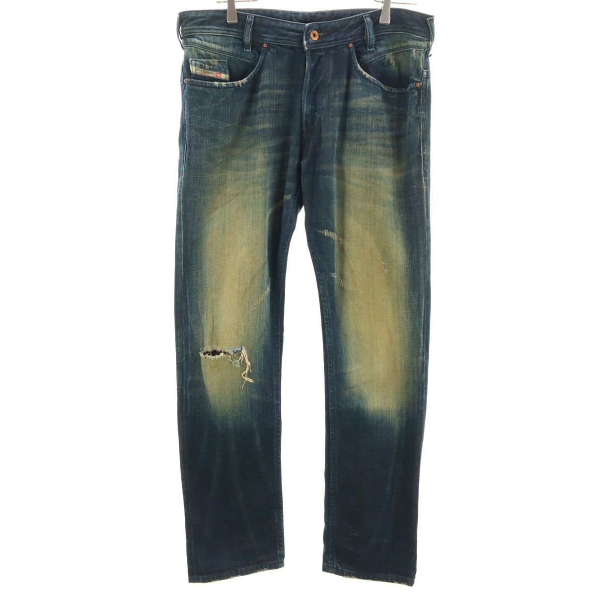 DIESEL ディーゼル イタリア製 DNA レギュラースリム テーパードデニムパンツ W32 インディゴブルー POIAK 008X1 ジーンズ メンズ 古着