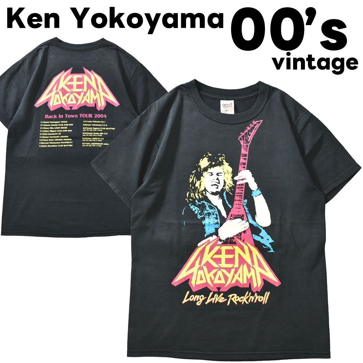 00sヴィンテージ Ken Yokoyama 2004 ツアー Tシャツ S 黒 anvil