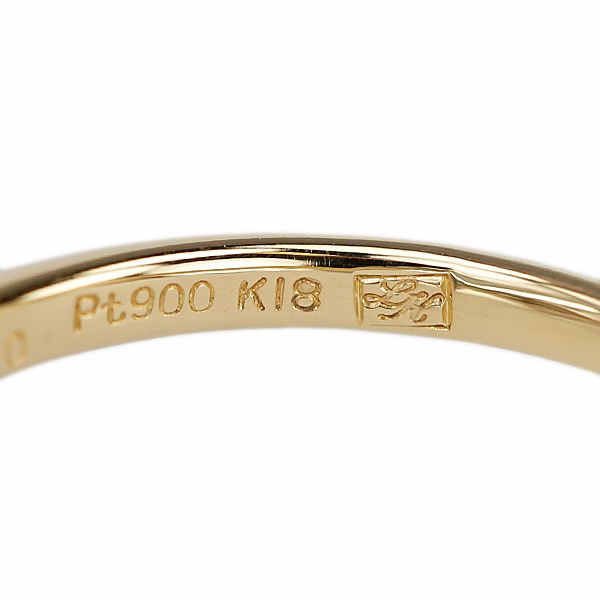 ダイヤモンド リング K18イエローゴールド Pt900 花 フラワー 植物  