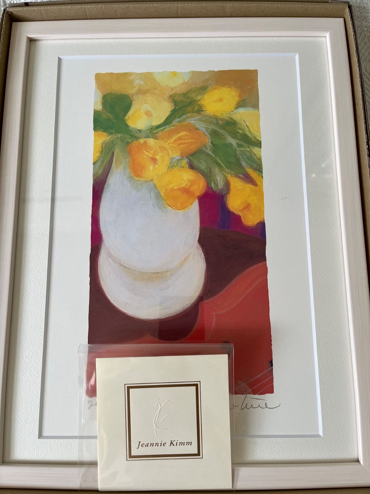 40×62版画 ジニー・キム 睡蓮 限定ジクレー サイン、ED、証明書 額装 版画