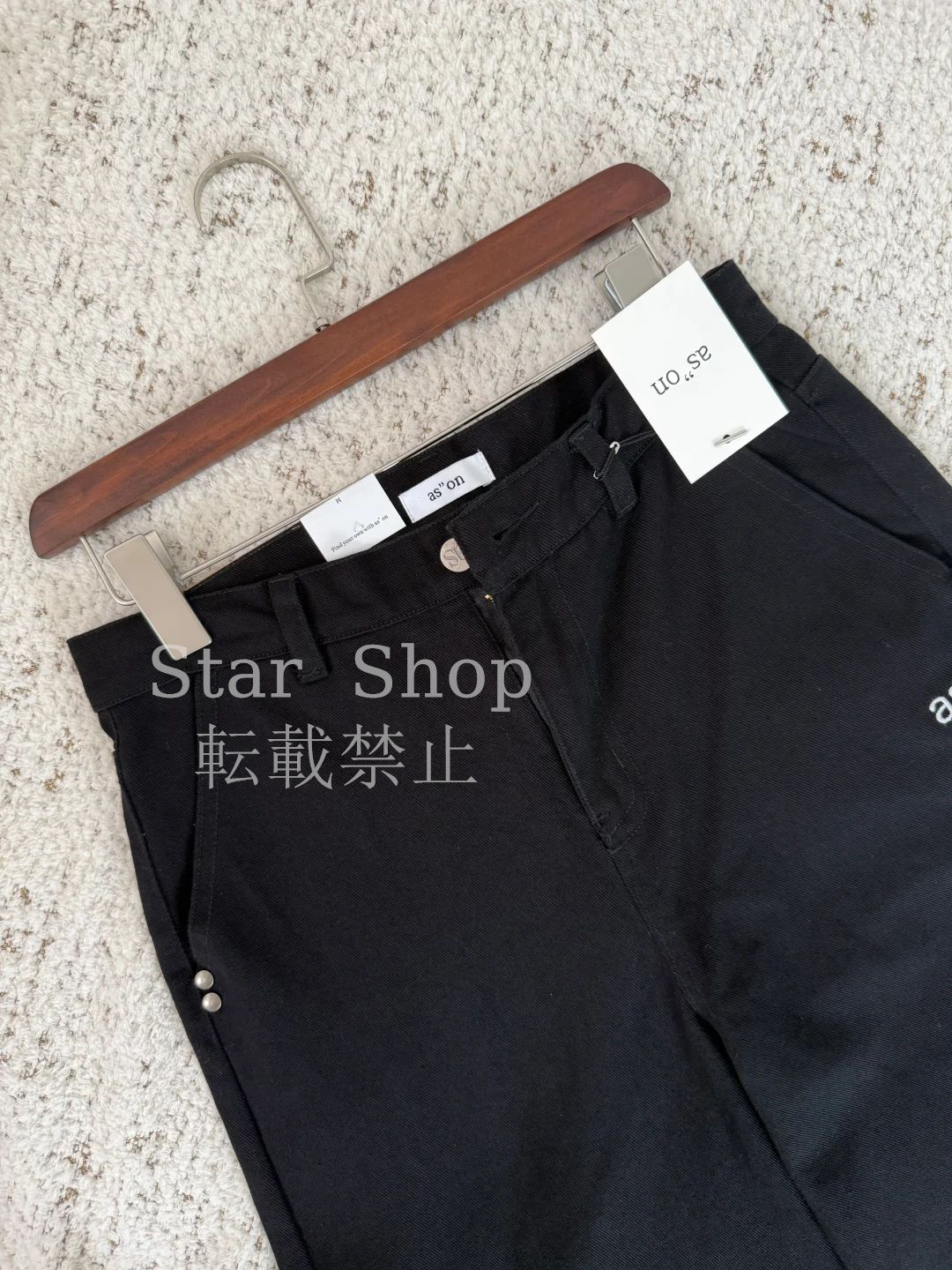 韓国 人気 as on ason アズオン SMOG WIDE PANTS ファッション スモッグ パンツ デニムパンツ ブラック Y2K