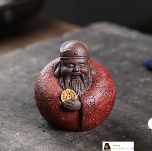 中国古美術・旧蔵水晶鎏金の紅山文化人像・重さ2.6㎏・置物・案頭・文房・風水開運 中国古美術・旧蔵水晶鎏金の紅山文化人像・重さ2.6㎏・