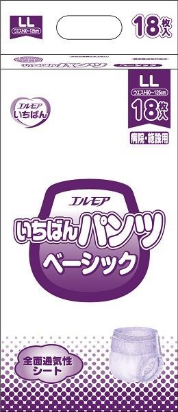まとめ買い-6点セット エルモアいちばん パンツベーシック ＬＬ カミ商事 大人用オムツ