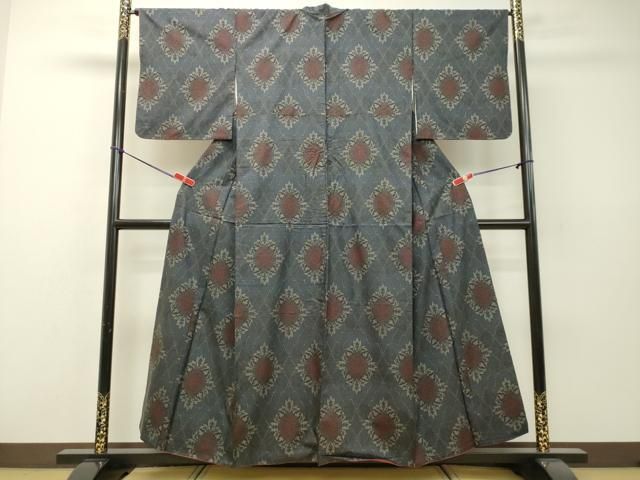 平和屋着物□本場大島紬 7マルキ 花菱文 正絹 逸品 AAAX5767cs