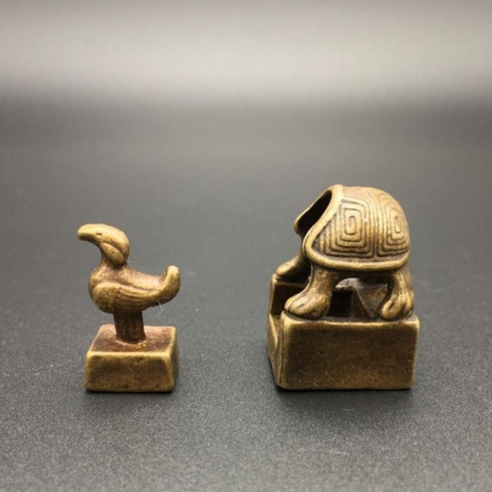 四大神獣 青龍 白虎 朱雀 玄武 神獣印章 子母章 書道具 文房具 工芸品 置物 銅製 四大神獣 青龍 白虎 朱雀 玄武 子母印章 書道具 文房具