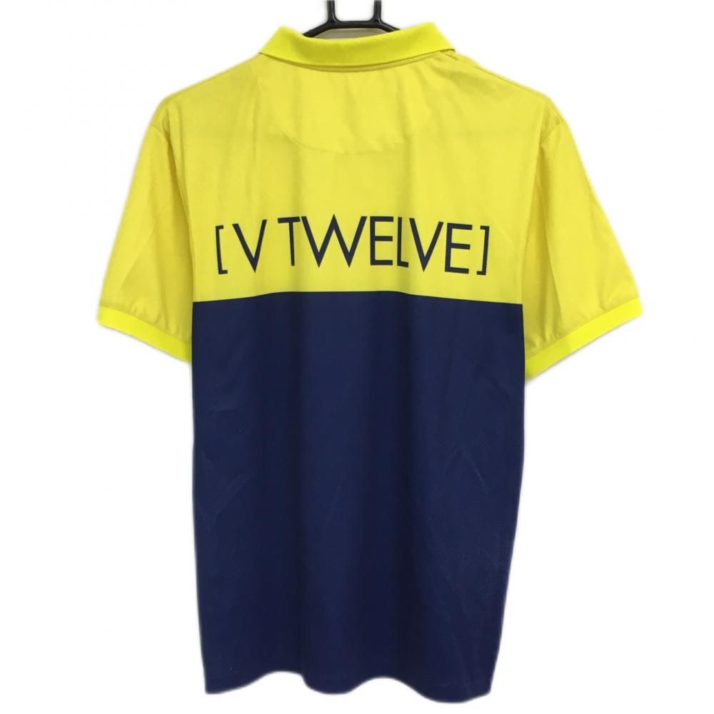 ヴィトゥエルヴ 半袖ポロシャツ イエロー×ネイビー シリコンワッペン  