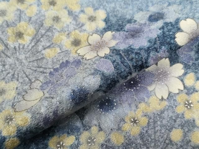 平和屋着物○訪問着 舞桜文 暈し染め 金通し地 正絹 逸品 CAAW7606yc